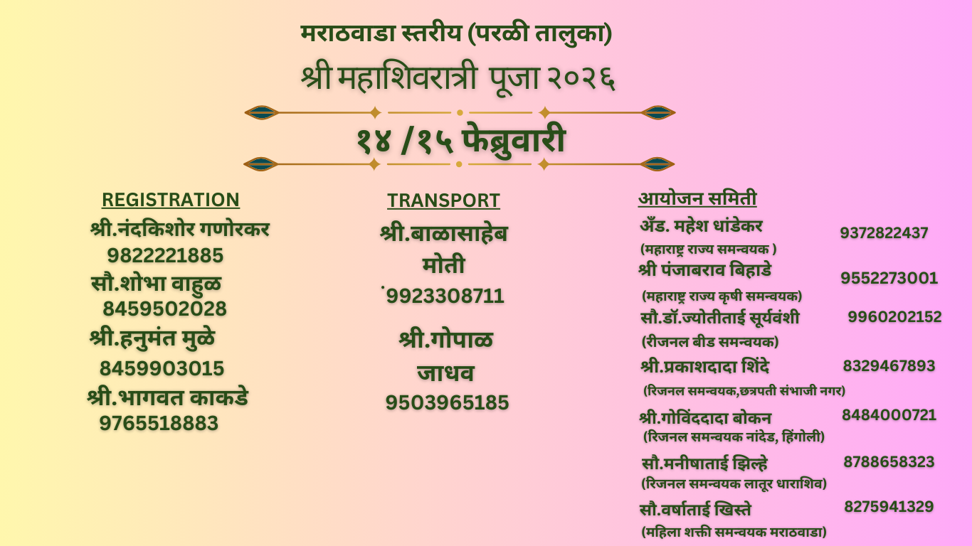 मराठवाडा स्तरीय पूजा २